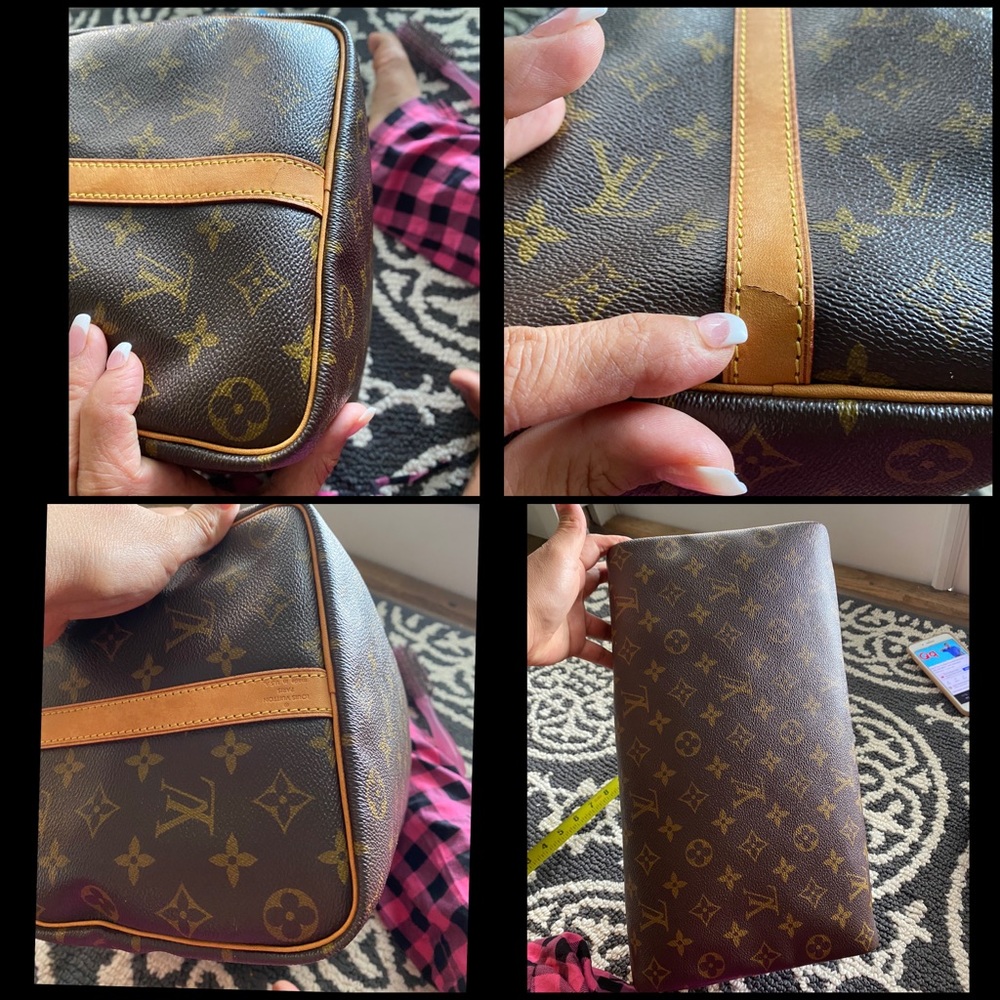 Louis Vuitton Brown Monogram Canvas Crossbody Bag with Tan Leather Strap - Picture 10 of 16